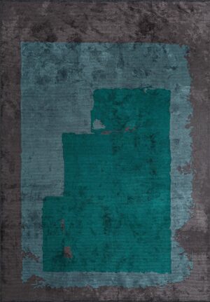 سجادة هانوفر لون التركواز الغامق والفحم من مجموعة مراكش