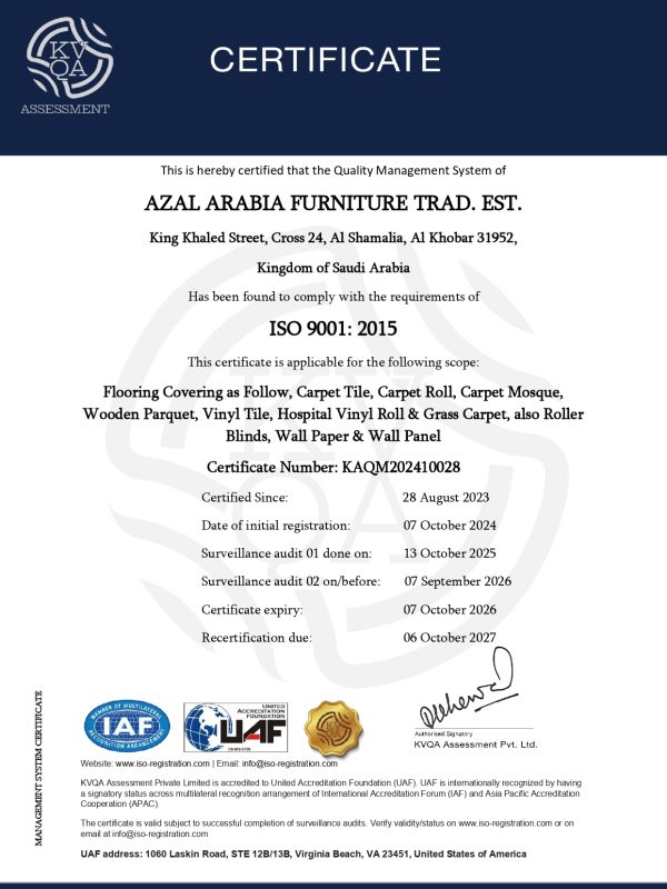 Certificate 9001- 1SURV 2025- AZAL ARABIA FURNITURE TRAD. EST_page-0001